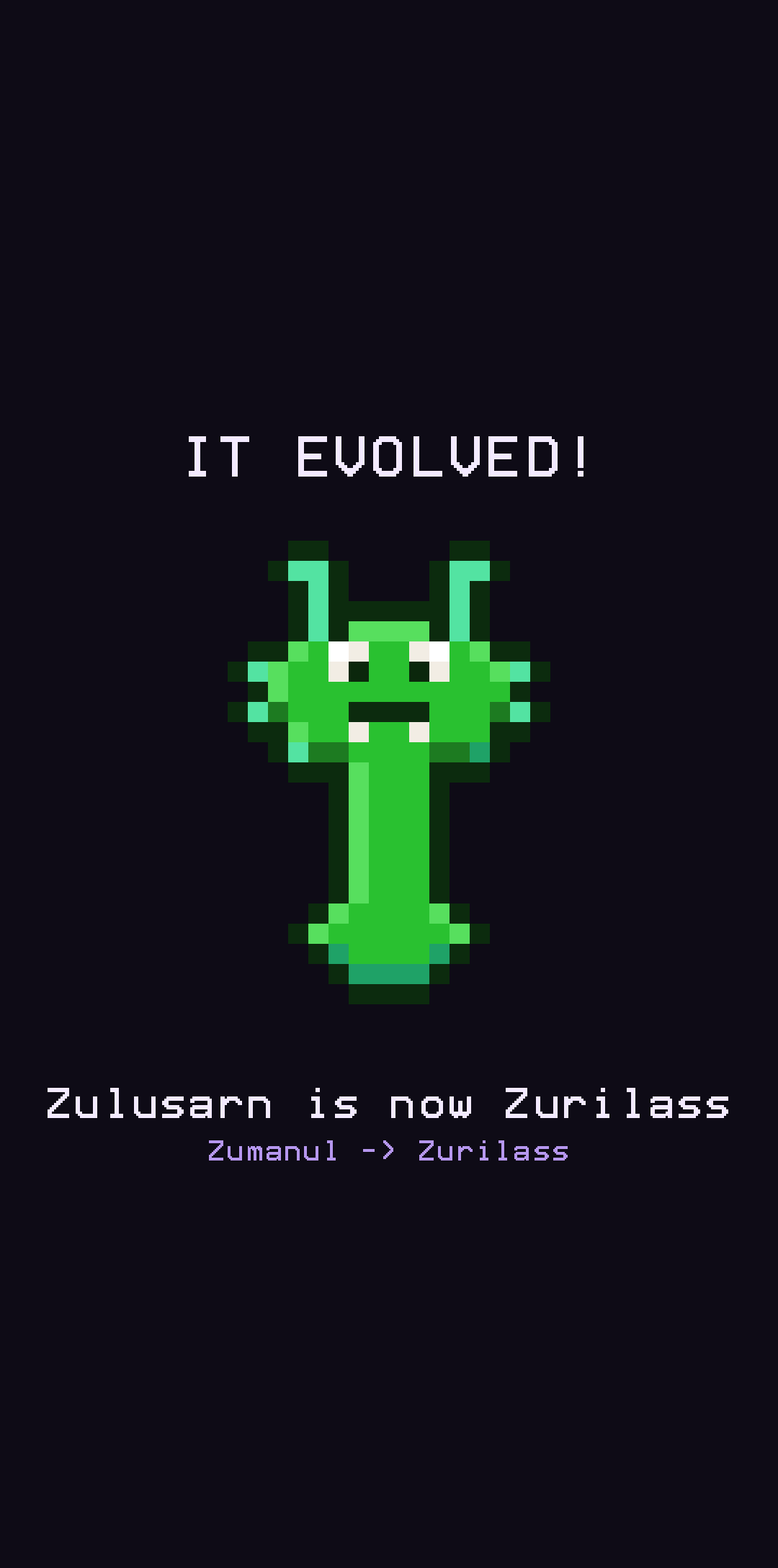 A beast mid-evolution, standing up as its new form